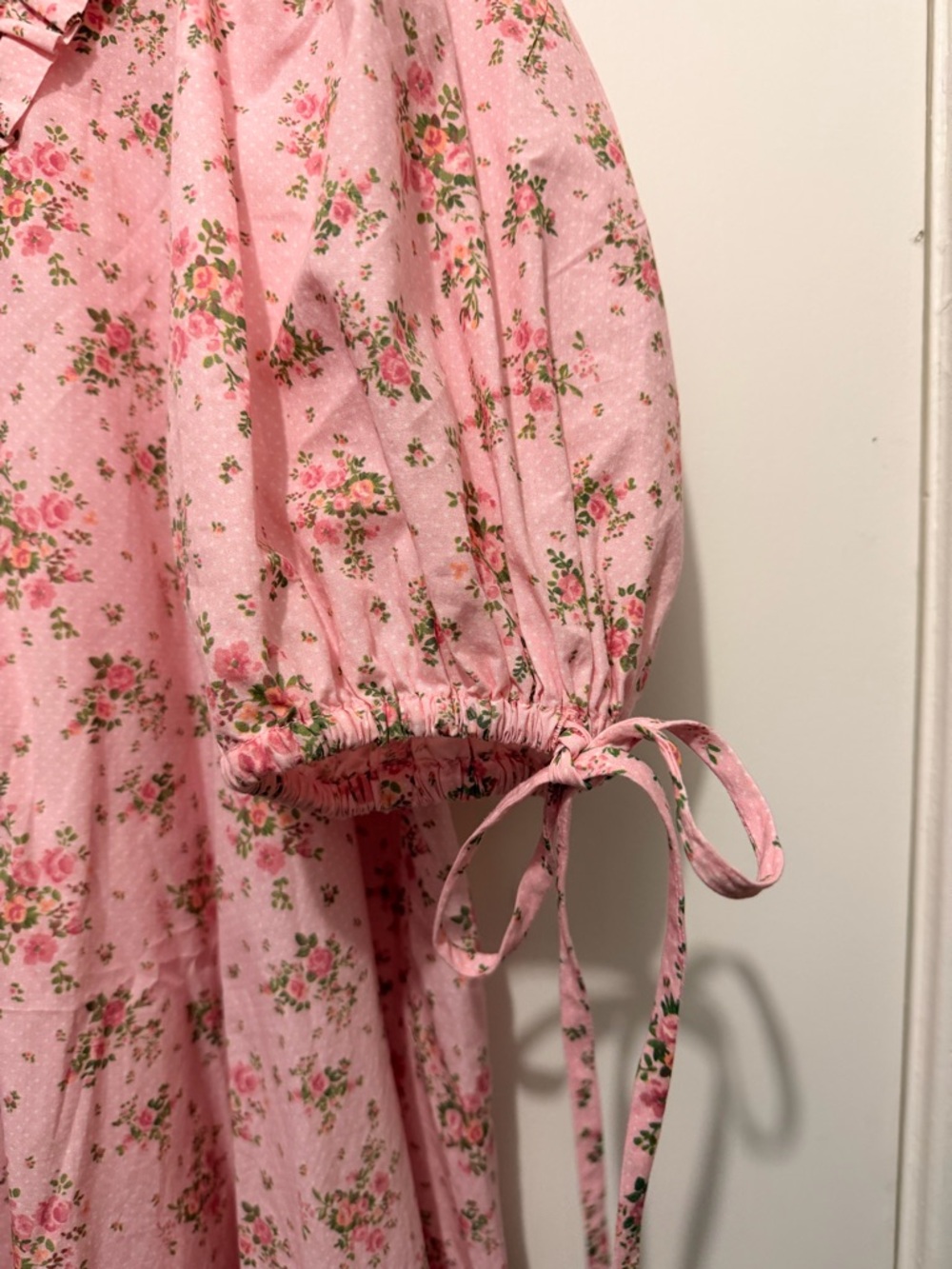 Damson Madder Pink Floral Ruffle-Neck Mini Dress - Picture 3 of 3